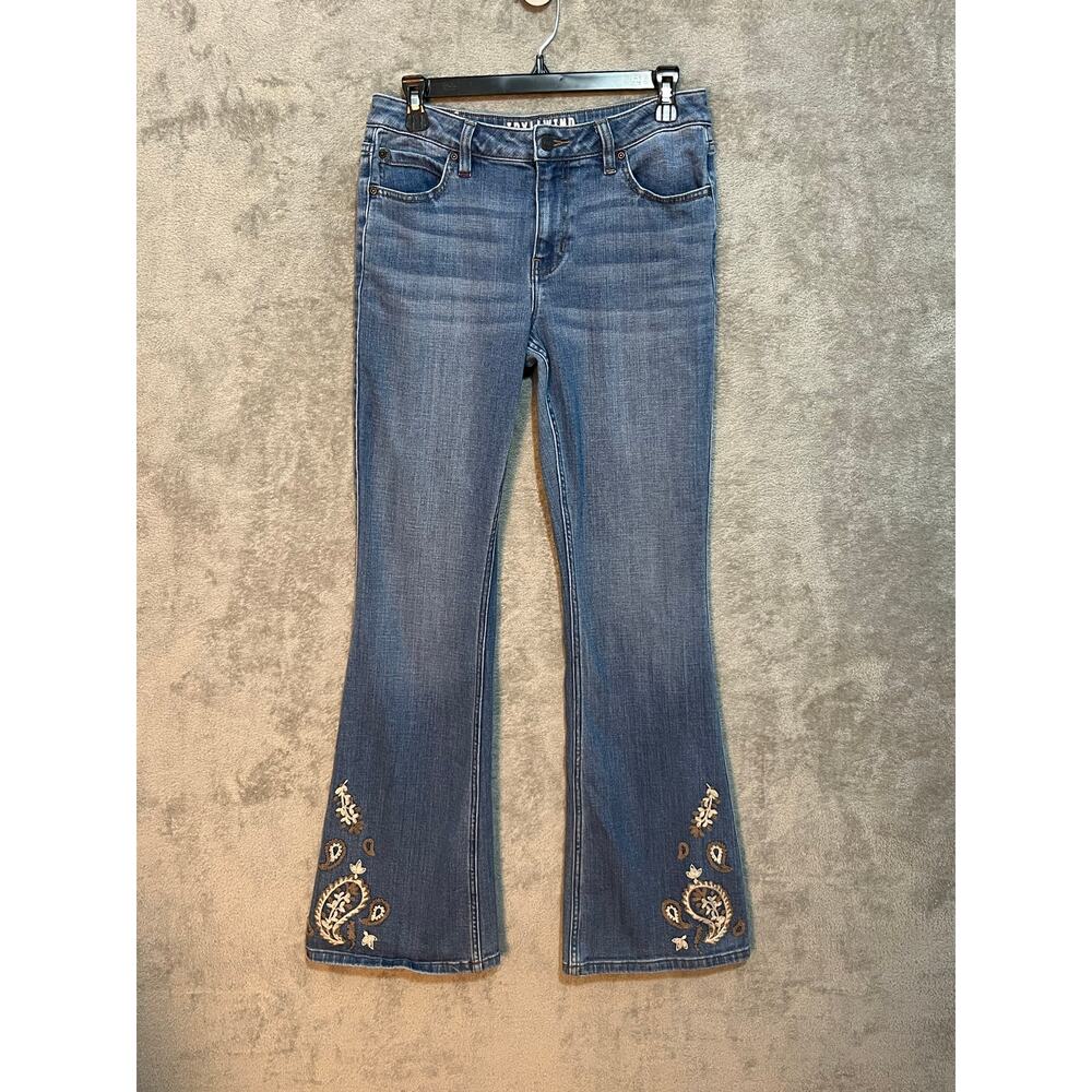 Idyllwind Miranda Lambert Flare Leg Jeans Size 10 Low Rise Paisley Embroidered